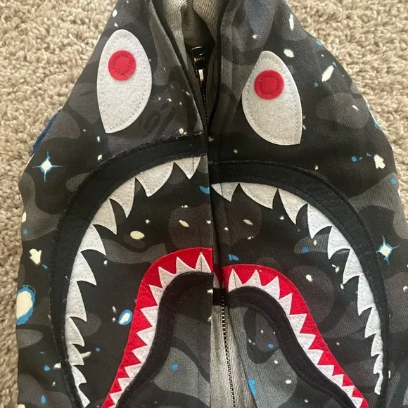 Bape Black Shark Camo Zip WGM Hoodie